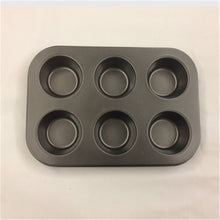 Load image into Gallery viewer, DIY baking tools six non stick coating of high quality flat round 6 cups and 6 hole tray cake mold
