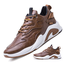 Load image into Gallery viewer, Men&#39;s Casual Shoes With Round Head Leather And Thick Sole
