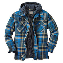 Load image into Gallery viewer, Thickened Cotton Padded Plaid Long Sleeve Loose Hooded Jacket
