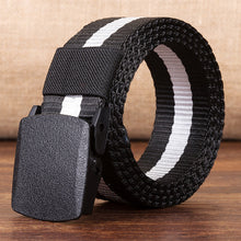 Load image into Gallery viewer, Canvas belt men hypoallergenic canvas belt woven nylon plastic buckle outdoor leisure
