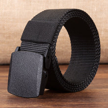 Load image into Gallery viewer, Canvas belt men hypoallergenic canvas belt woven nylon plastic buckle outdoor leisure
