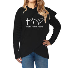 Load image into Gallery viewer, Autumn Winter Women Hoodies Sweatshirts Casual Plus Size Faith Printed Hooded Sweatshirt
