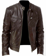 Load image into Gallery viewer, PU Leather Jacket Slim Leather Jacket

