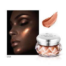 Load image into Gallery viewer, Face Highlighter Jelly Gel Mermaid Eyeshadow Glow Body Glitter Festival Makeup Iluminador Gold Liquid Highlighter Bronzer
