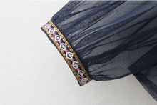 Load image into Gallery viewer, Sheer Mesh Floral Embroidery Top
