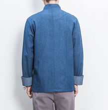 Load image into Gallery viewer, Retro Fashion Chinese Style Hanfu Denim Jacket Cheongsam Top Shirt
