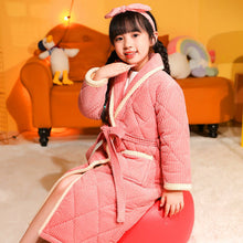 Load image into Gallery viewer, Coral Fleece Quilted Bathrobe For Baby Kids
