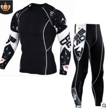 Load image into Gallery viewer, Men&#39;s Sports Suit Tights Long Sleeve Sports Men&#39;s Fitness T-shirt Quick-drying Super Elastic PRO Set
