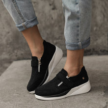 Load image into Gallery viewer, Canvas Shoes Lovely Round Head Thick Bottom Rhinestone Velcro Single Shoes Mary Jane Women&#39;s Style
