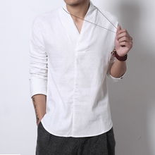 Load image into Gallery viewer, Men&#39;s Long-sleeved Shirt Retro Linen Chinese Style
