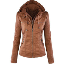 Load image into Gallery viewer, Europe Hot Removable Solid Leather Jacket Lapel Ms.
