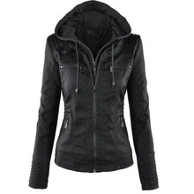 Load image into Gallery viewer, Europe Hot Removable Solid Leather Jacket Lapel Ms.
