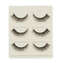 Load image into Gallery viewer, 3 pair false eyelashes mink hair lashes Slim curly raised fake Eyelashes extension Cilios Posticos makeup
