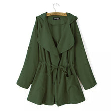 Load image into Gallery viewer, Solid color hooded trench coat

