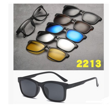 Load image into Gallery viewer, Liuhe one daughter mirror five piece magnetic suction sleeve mirror, male and female polarized sunglasses, sunglasses, glasses bags.
