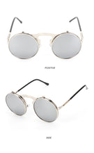 Load image into Gallery viewer, New Vintage Round Steampunk Sunglasses Flip-Up UV Protection Metal Frame Men  Summer Cycling Sun Glasses
