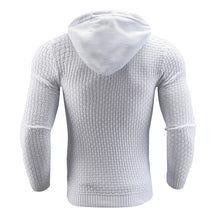 Load image into Gallery viewer, Men Hooded Sweater Solid Color Plaid Hoodies Male Elastic Hoodie
