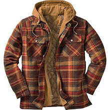 Load image into Gallery viewer, Thickened Cotton Padded Plaid Long Sleeve Loose Hooded Jacket
