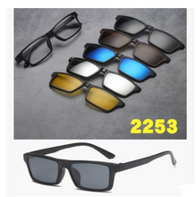 Load image into Gallery viewer, Liuhe one daughter mirror five piece magnetic suction sleeve mirror, male and female polarized sunglasses, sunglasses, glasses bags.
