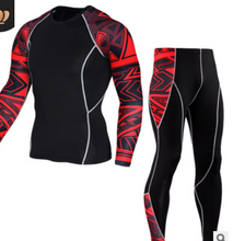 Load image into Gallery viewer, Men&#39;s Sports Suit Tights Long Sleeve Sports Men&#39;s Fitness T-shirt Quick-drying Super Elastic PRO Set

