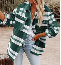 Load image into Gallery viewer, Women&#39;s Long-sleeved Loose Plaid Shirt Woolen Jacket
