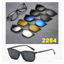 Load image into Gallery viewer, Liuhe one daughter mirror five piece magnetic suction sleeve mirror, male and female polarized sunglasses, sunglasses, glasses bags.
