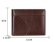 Load image into Gallery viewer, Anti-magnetic Theft Brush Retro Oil Leather Wallet Smooth Touch RFID Business Men Standard Wallet With Photo Window
