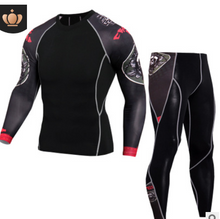 Load image into Gallery viewer, Men&#39;s Sports Suit Tights Long Sleeve Sports Men&#39;s Fitness T-shirt Quick-drying Super Elastic PRO Set
