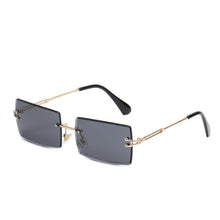 Load image into Gallery viewer, Rimless Rectangle Sunglasses Fashion Small Frameless Eyeglasses New Brand Designer For Female Lens Ladies Gradient Sunglasses O
