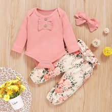 Load image into Gallery viewer, Citgeett Autumn 0-18M Newborn Baby Girl Long Sleeve Cotton Bodysuit Tops Floral Long Pant Trouser Headband Baby Clothing Set
