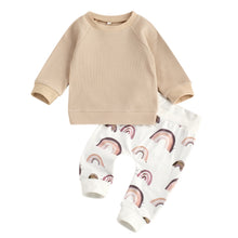 Load image into Gallery viewer, Citgeett Spring Newborn Baby Boys 2-piece Outfit Set Long Sleeve Top+Rainbow Print Pants Set Autumn Clothes
