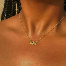 Load image into Gallery viewer, 777 angel number neckalce for women Stainless Steel 111 222 333 444 555 pendant necklace old english font number chain Jewelry
