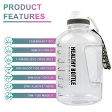 Load image into Gallery viewer, BPA FREE Gallon Sport Bottle Big Capacity Tritan Water Bottle Kettle Drink Bottles Outdoor Fitness Space Cup 2500ML 2.2 Liter
