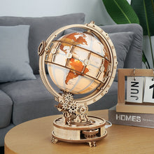 Load image into Gallery viewer, Robotime ROKR Luminous Wooden Globe Light Night 3D Puzzle Games for Christmas Gift for Kids Adults for Home Decor, Desk Decor
