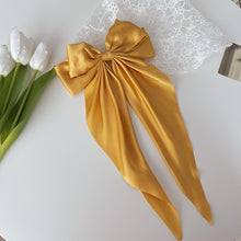 Load image into Gallery viewer, Solid Color Big Large Satin Bow Hairpins Barrettes For Women Girl Wedding Long Ribbon Korean Hair Clip Hairgrip Hair Accessories
