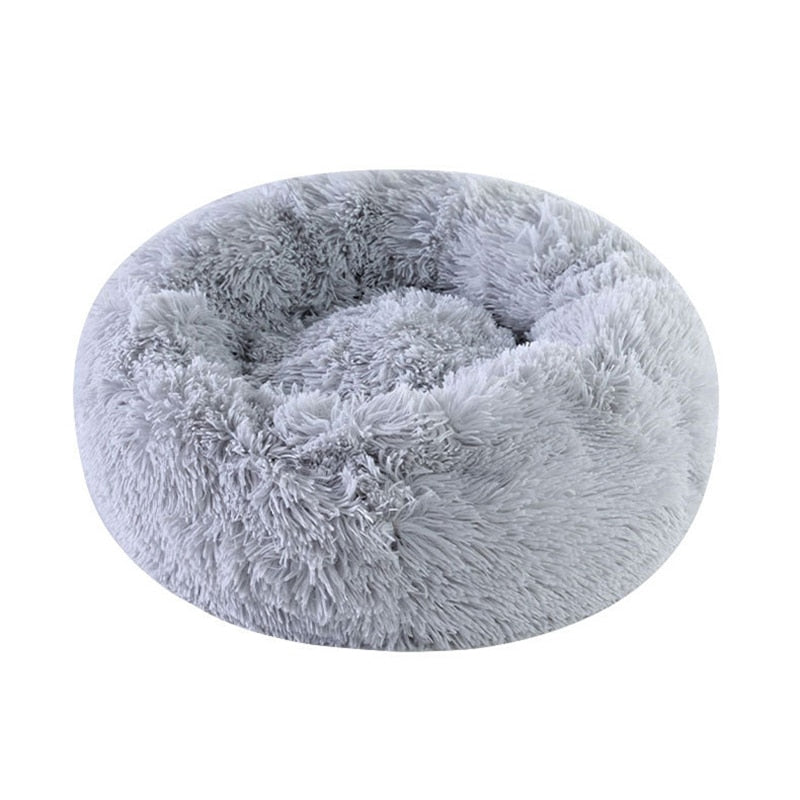 Kimpets Round Cat Bed Dog Pet Bed Kennel Non-Slip Winter Warm Dog House Sleeping Long Plush Soft Puppy Cushion Mat Cat Supplies