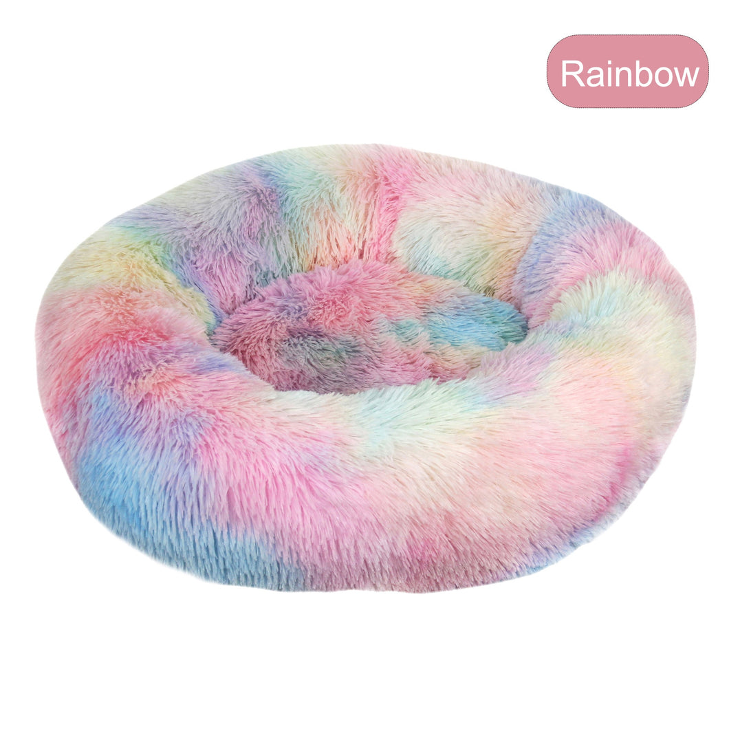 Donut Cat Bed Round Plush Pet Bed for Cats Dogs Pet Deep Sleeping Nest Soft Warm Kitten Cave Puppy Kennel Sofa Cat Accessories