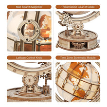 Load image into Gallery viewer, Robotime ROKR Luminous Wooden Globe Light Night 3D Puzzle Games for Christmas Gift for Kids Adults for Home Decor, Desk Decor
