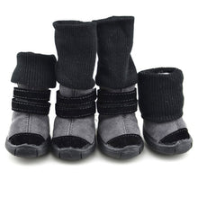 Load image into Gallery viewer, 4 Pcs/Set Pet Winter Autumn High Tops Snow Boots Casual Velvet Warm Slip-Resistant Shoes For Small Medium Dog Boots
