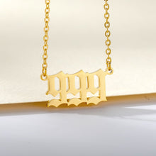 Load image into Gallery viewer, 777 angel number neckalce for women Stainless Steel 111 222 333 444 555 pendant necklace old english font number chain Jewelry
