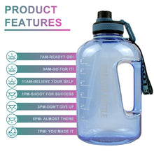 Load image into Gallery viewer, BPA FREE Gallon Sport Bottle Big Capacity Tritan Water Bottle Kettle Drink Bottles Outdoor Fitness Space Cup 2500ML 2.2 Liter

