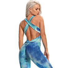 Load image into Gallery viewer, INFILAR Sleeveless Women Sport Jumpsuits Backless Cross CISs Strap One Piece Sets Fitness Yoga Pants Tie Dye Bodysuit Women Romper
