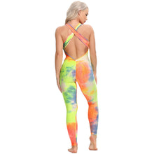 Load image into Gallery viewer, INFILAR Sleeveless Women Sport Jumpsuits Backless Cross CISs Strap One Piece Sets Fitness Yoga Pants Tie Dye Bodysuit Women Romper
