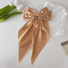 Load image into Gallery viewer, Solid Color Big Large Satin Bow Hairpins Barrettes For Women Girl Wedding Long Ribbon Korean Hair Clip Hairgrip Hair Accessories
