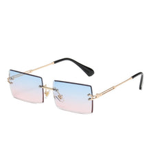 Load image into Gallery viewer, Rimless Rectangle Sunglasses Fashion Small Frameless Eyeglasses New Brand Designer For Female Lens Ladies Gradient Sunglasses O
