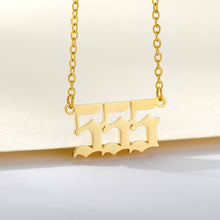 Load image into Gallery viewer, 777 angel number neckalce for women Stainless Steel 111 222 333 444 555 pendant necklace old english font number chain Jewelry
