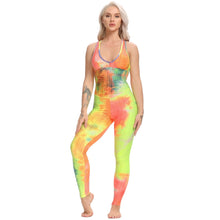 Load image into Gallery viewer, INFILAR Sleeveless Women Sport Jumpsuits Backless Cross CISs Strap One Piece Sets Fitness Yoga Pants Tie Dye Bodysuit Women Romper
