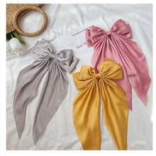 Load image into Gallery viewer, Solid Color Big Large Satin Bow Hairpins Barrettes For Women Girl Wedding Long Ribbon Korean Hair Clip Hairgrip Hair Accessories
