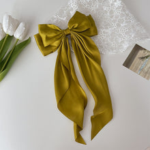 Load image into Gallery viewer, Solid Color Big Large Satin Bow Hairpins Barrettes For Women Girl Wedding Long Ribbon Korean Hair Clip Hairgrip Hair Accessories
