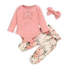 Load image into Gallery viewer, Citgeett Autumn 0-18M Newborn Baby Girl Long Sleeve Cotton Bodysuit Tops Floral Long Pant Trouser Headband Baby Clothing Set
